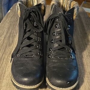 Women's Black Lace Up Boots